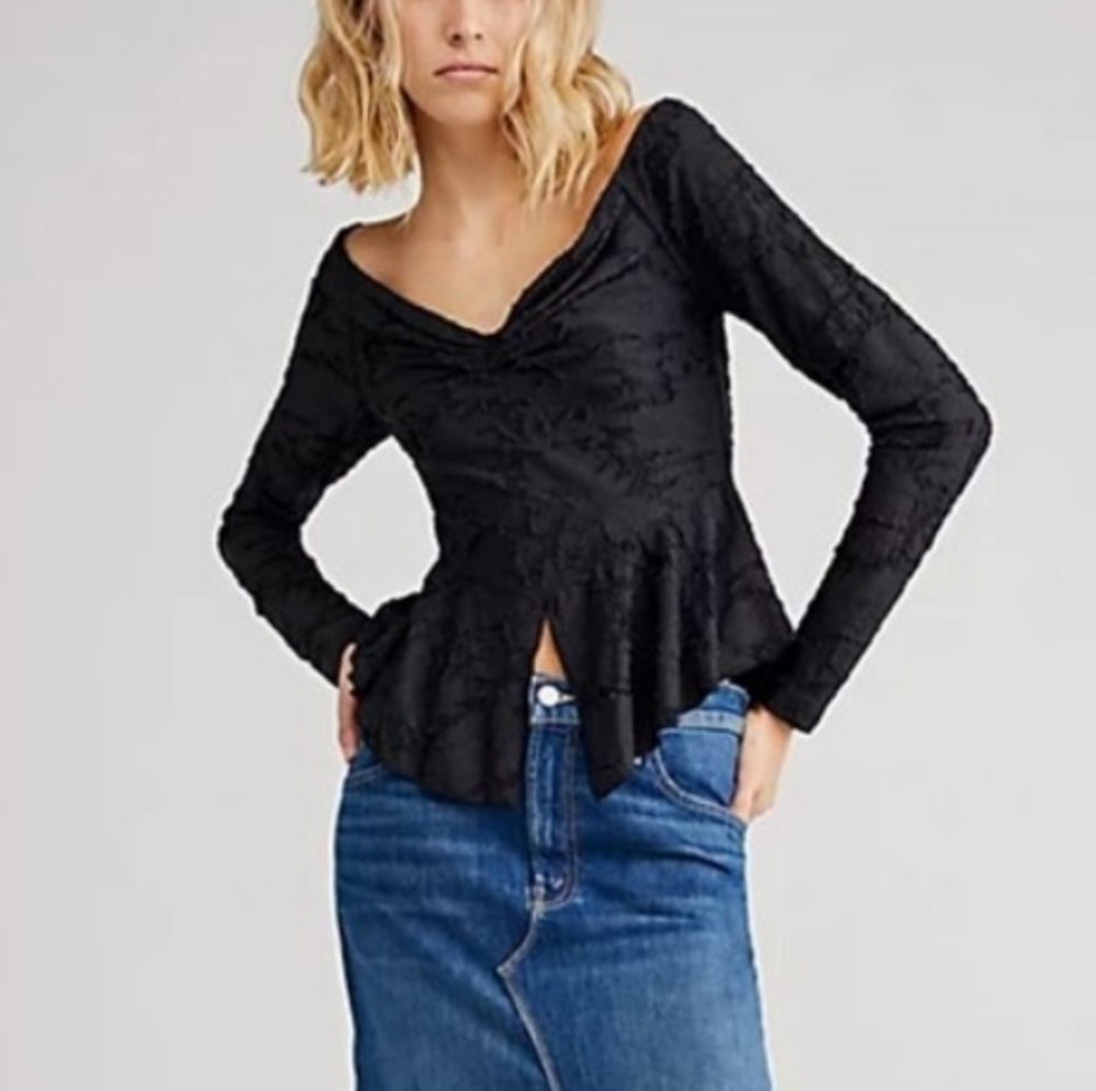 New Free People Y2K Sabrina Long Sleeve Top Size Women's XS